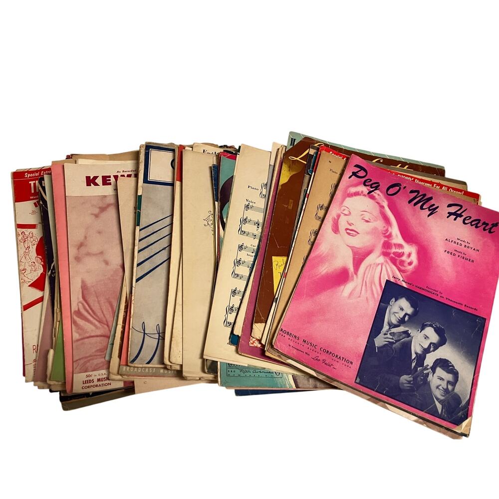 Vintage Lot of 1930s-1970s Sheet Music Coasters, Joan‎ Crawford, Sinastra, Hope